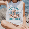 Salty Hair Sandy Boots with Beach Themed Boots and Florals