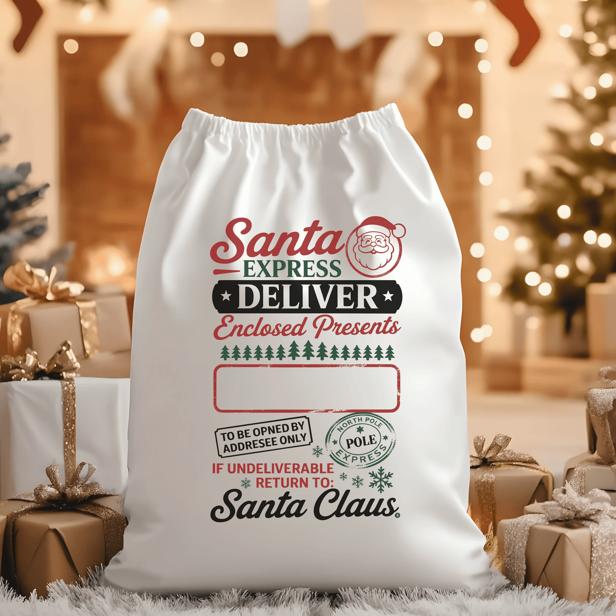 Santa Express Deliver Enclosed Presents Santa Sack