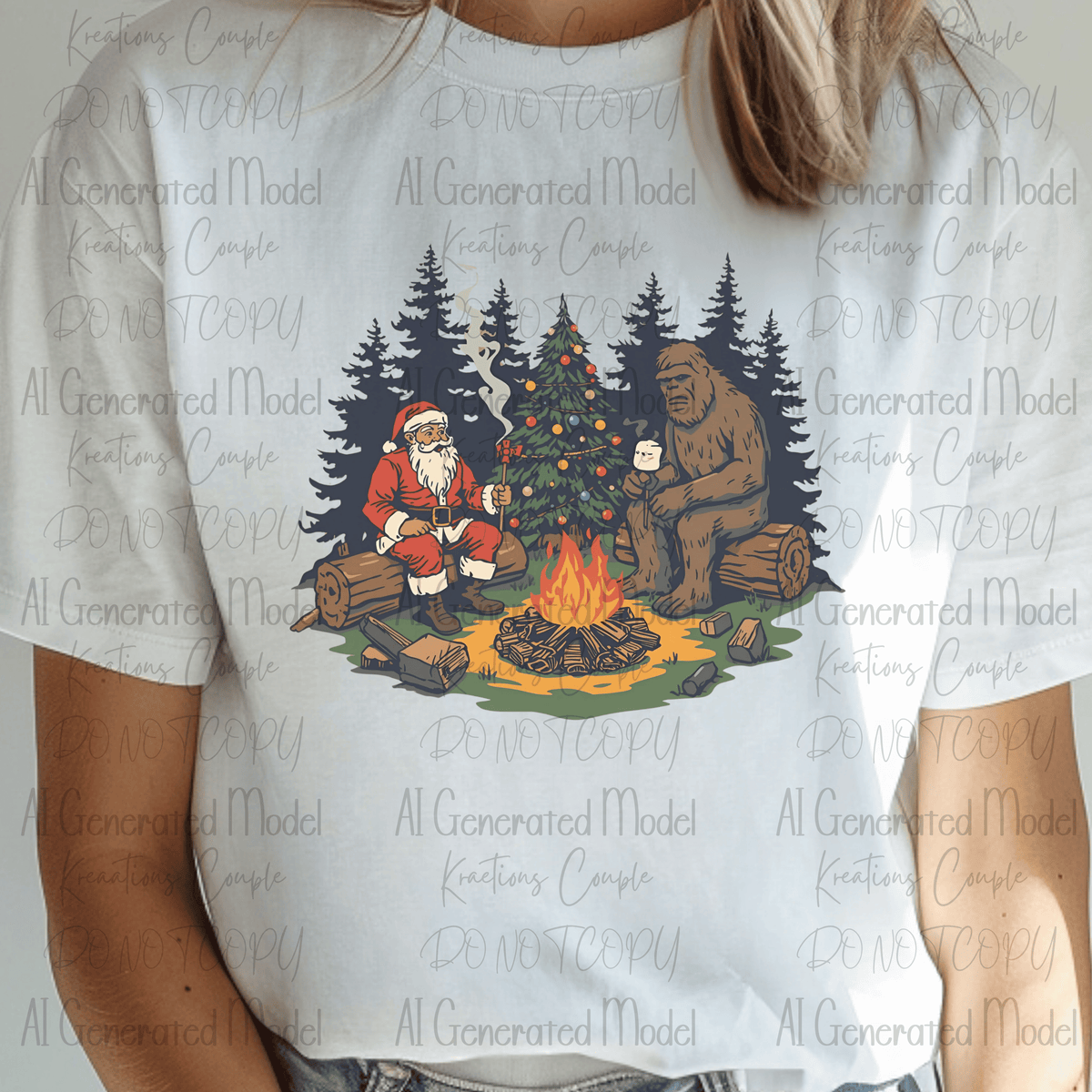 Santa and Bigfoot Campfire