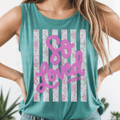 Script So Love with Floral Stipes