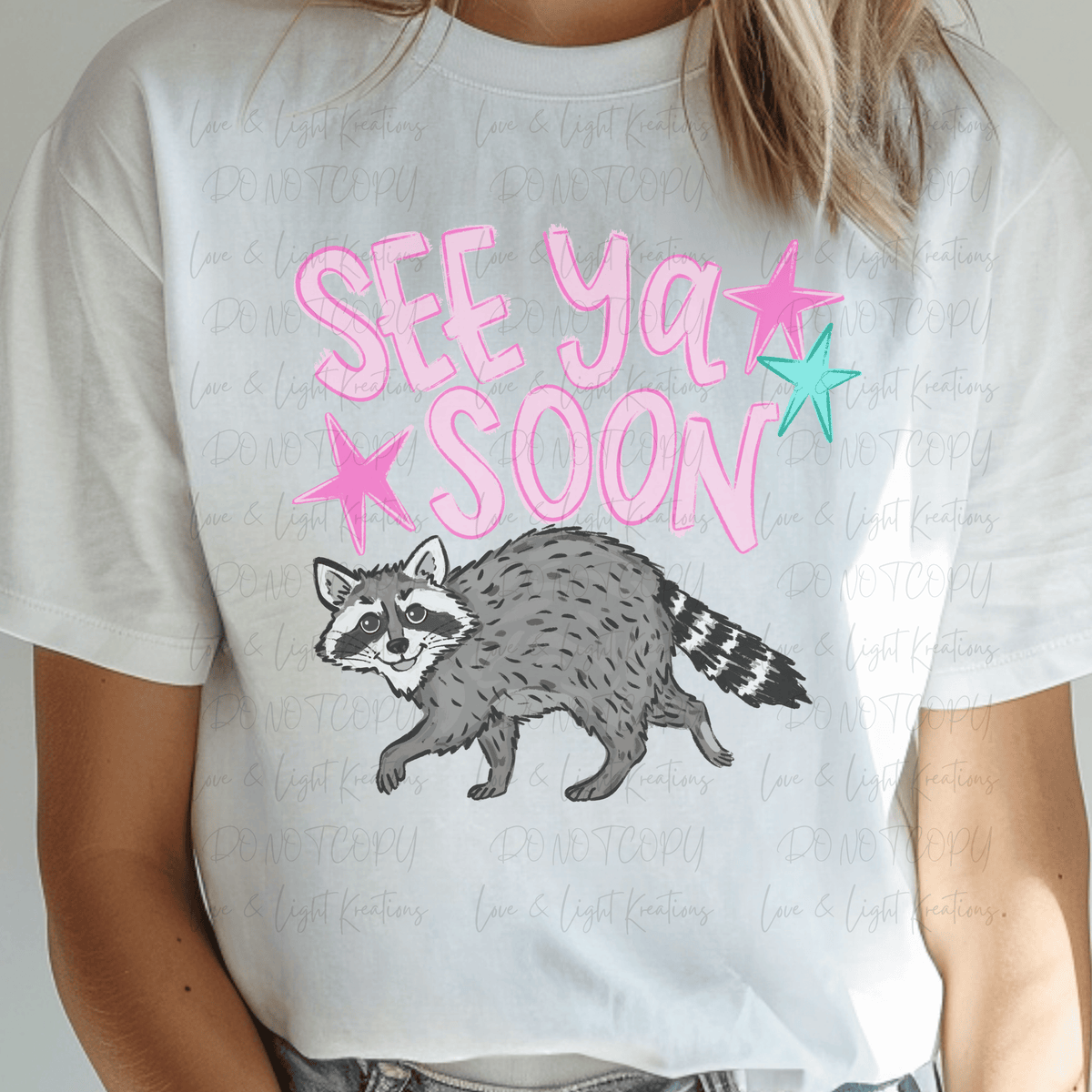 See You Soon Racoon with Neon Stars