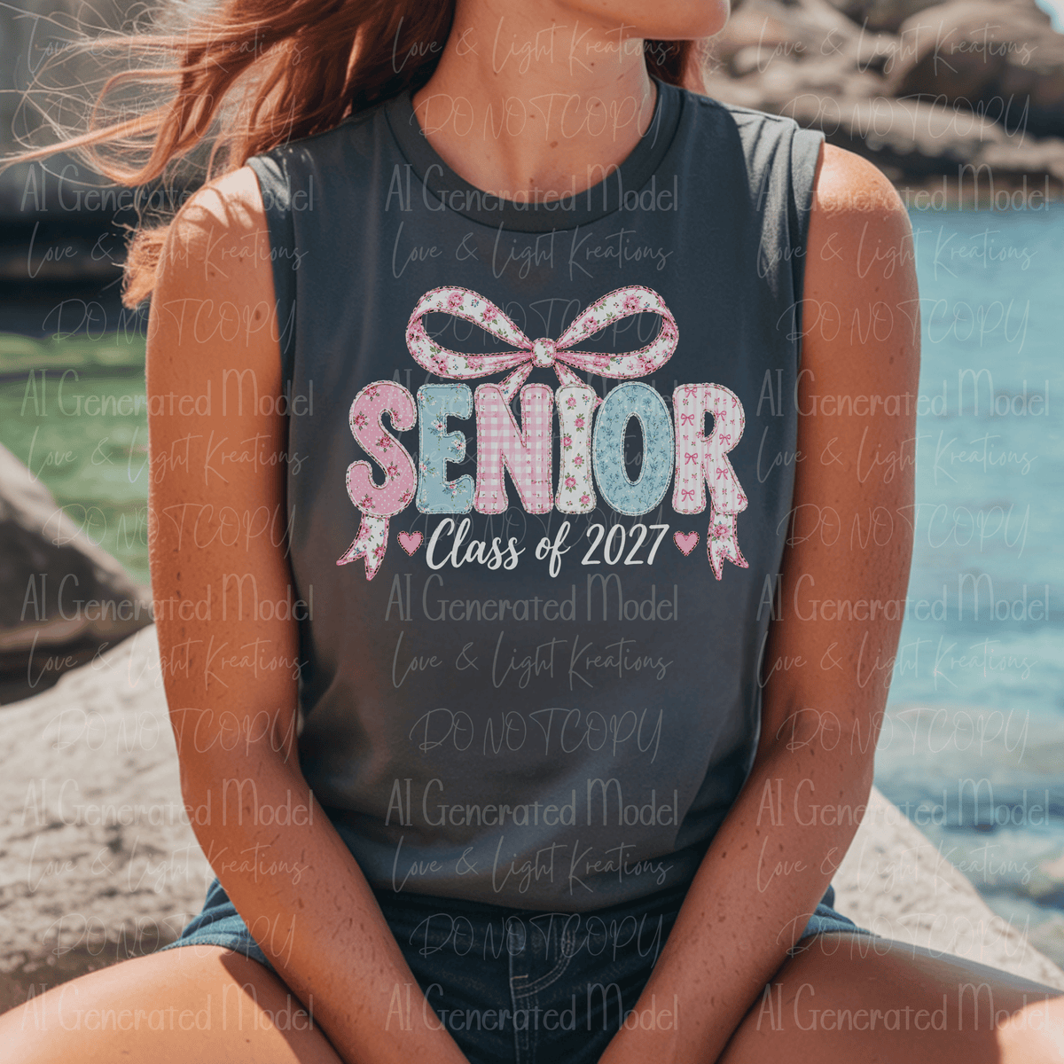 Senior Class of 2027 Coquette Bow Floral Patterns