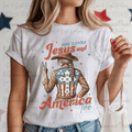 She Loves Jesus and America Too Cowgirl with Cross and Flag Jacket
