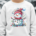 Snowman Wrapped in Christmas Lights