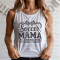 Soccer Mama Like a Normal Mama But Louder Checkered Bow and Lightening Bolt