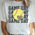 Softball Game Day with Leopard Print Heart