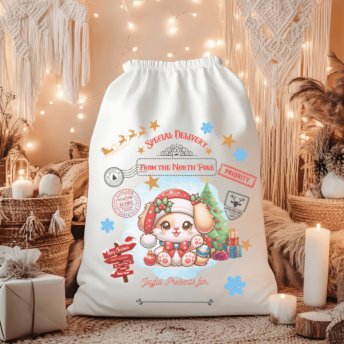 Special Delivery Dog Santa Sack