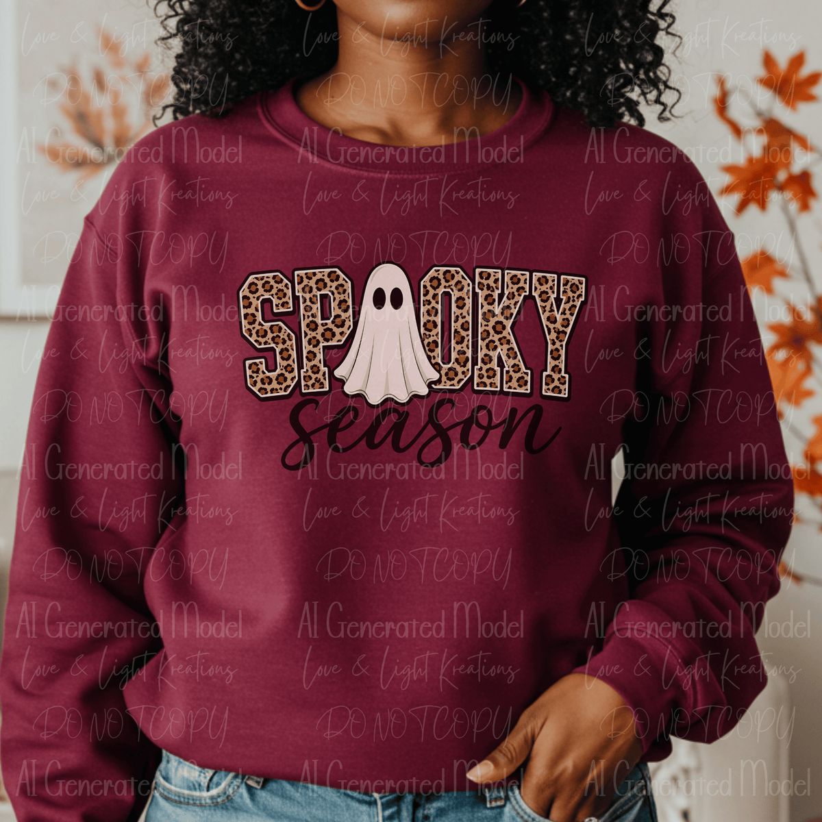 Spooky Season Leopard Print Ghost