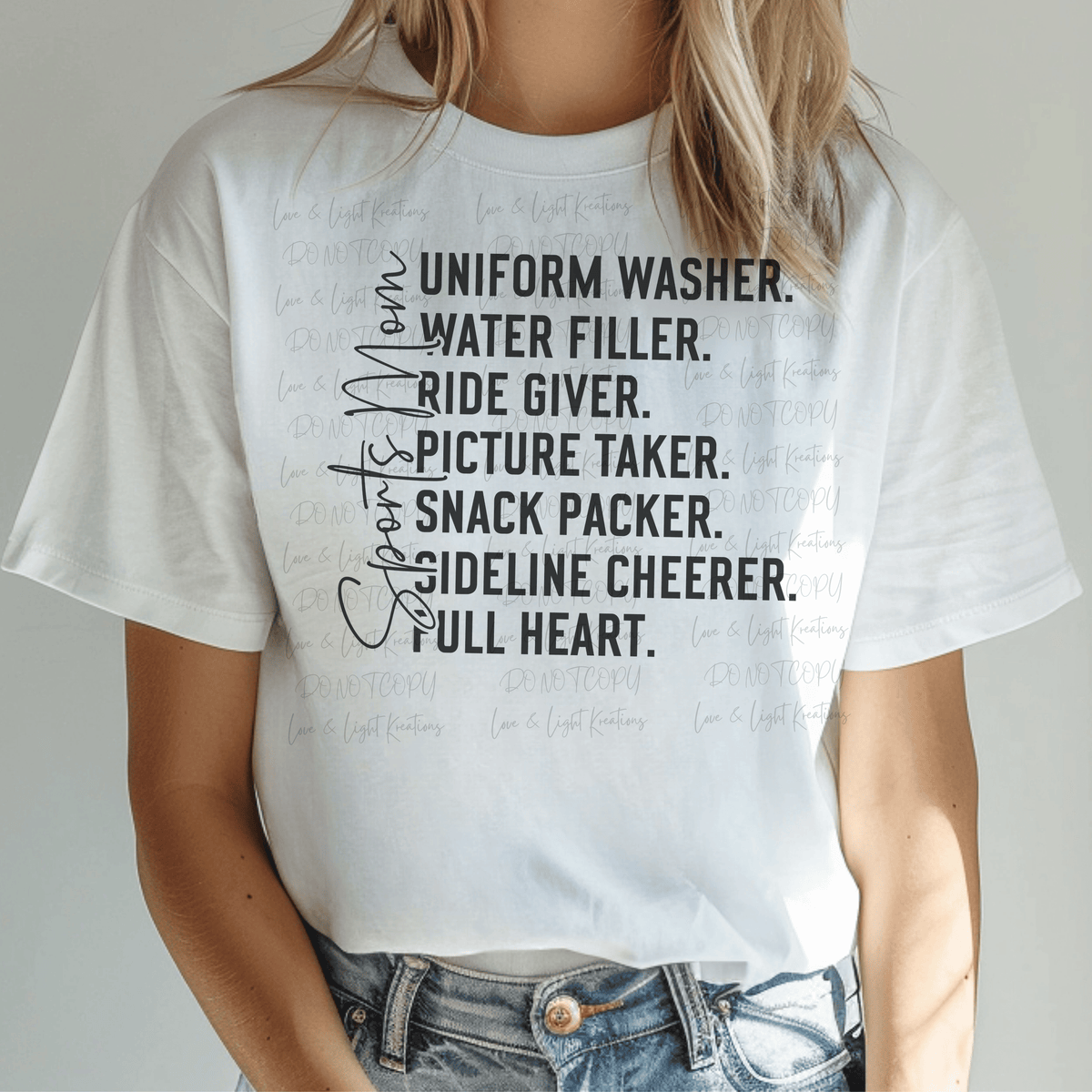 Sports Mom Characteristics in Black Font