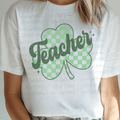St. Patrick's Checkered Shamrock Teacher