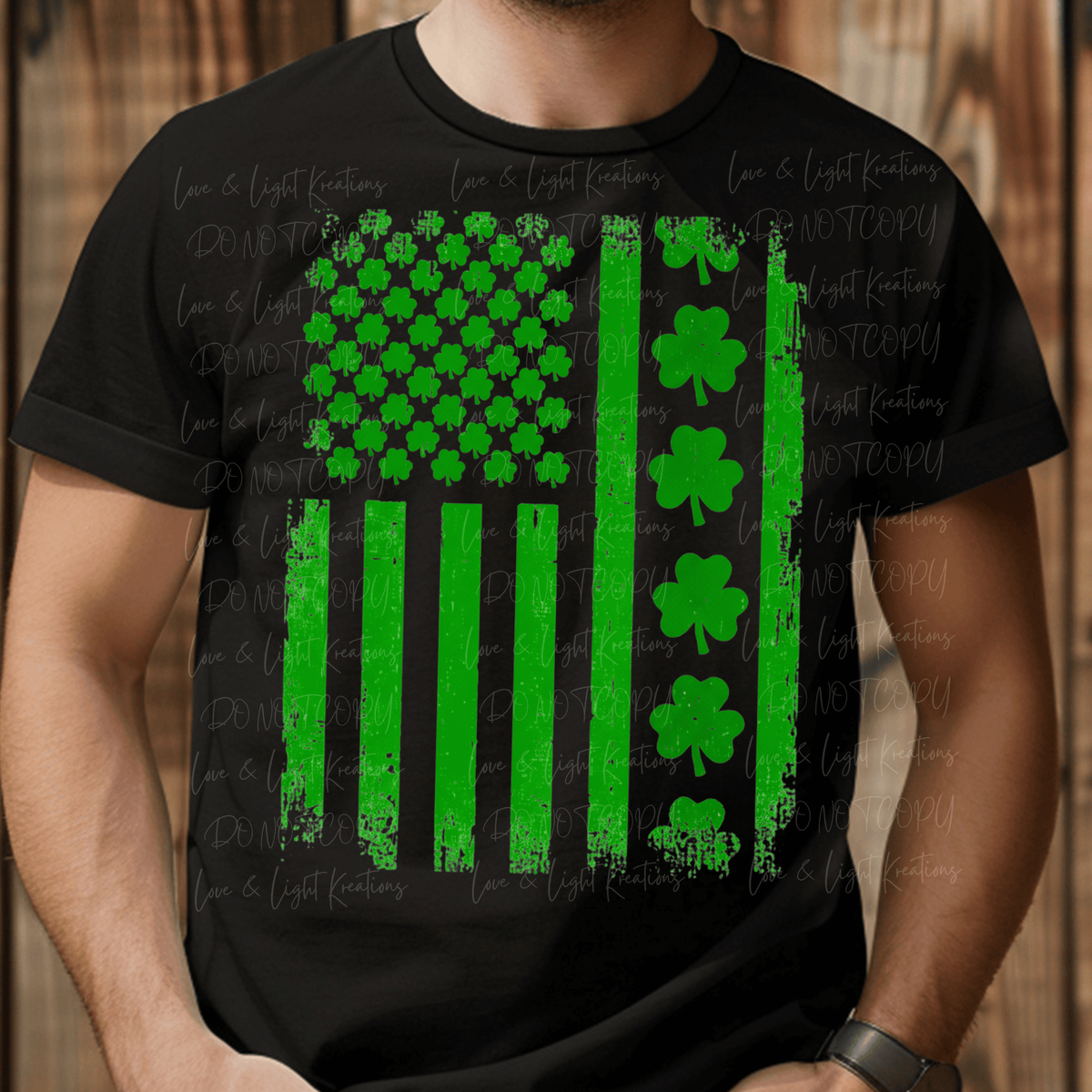 St. Patrick's Day Flag with Shamrocks