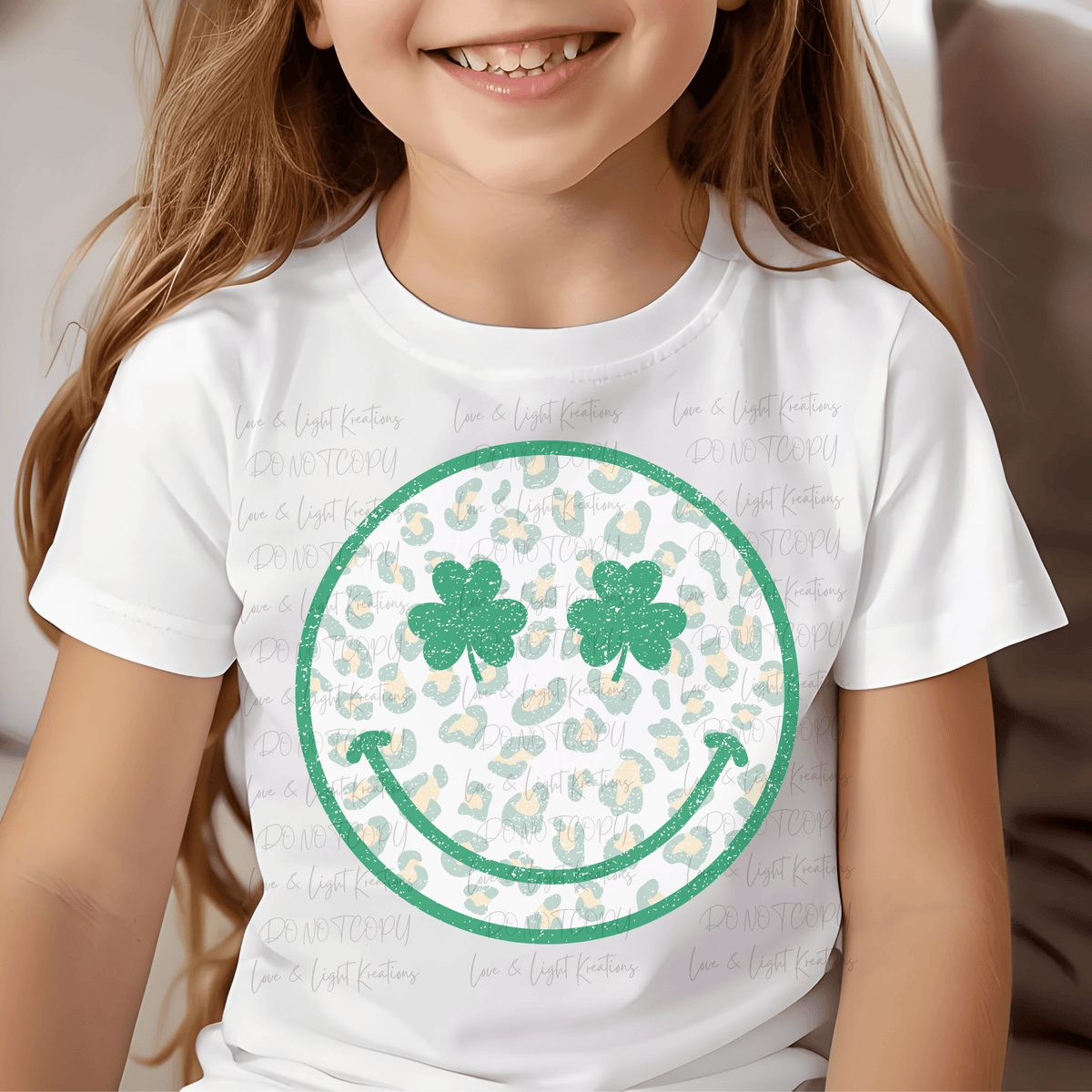 St. Patrick's Green Leopard Print with Shamrock Eyes