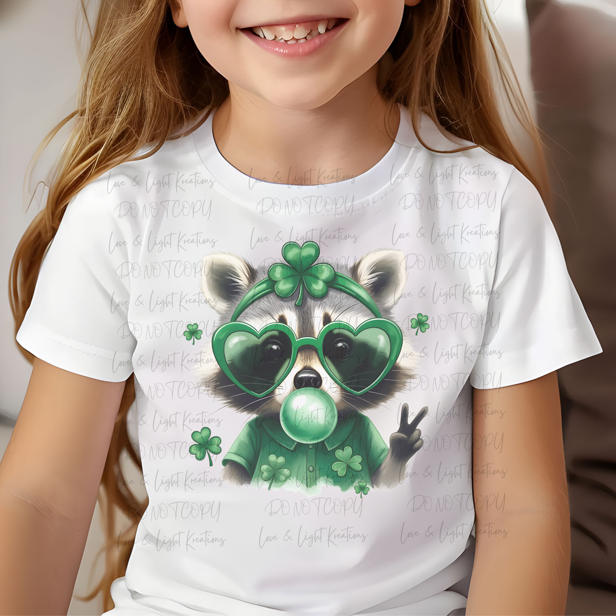 St Patrick's Racoon with Green Bubblegum