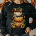 Stacked Fall Patterned Pumpkins