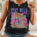 Stay Wild Roaring Leopard Distressed