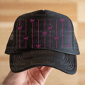 Striped Bow Hat Background Pink