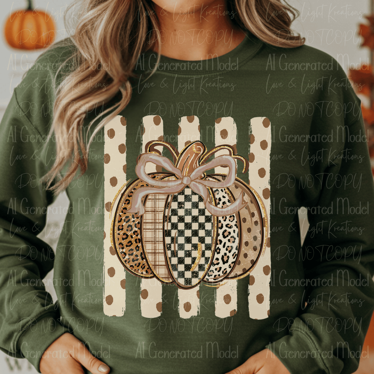 Striped Polka Dot Leopard Pumpkin