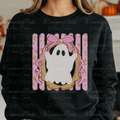 Stripped Coquette Bow Paintbrush Ghost