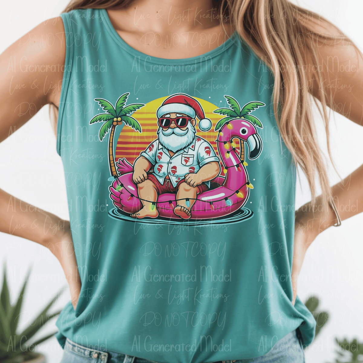Summer Santa Floating Flamingo