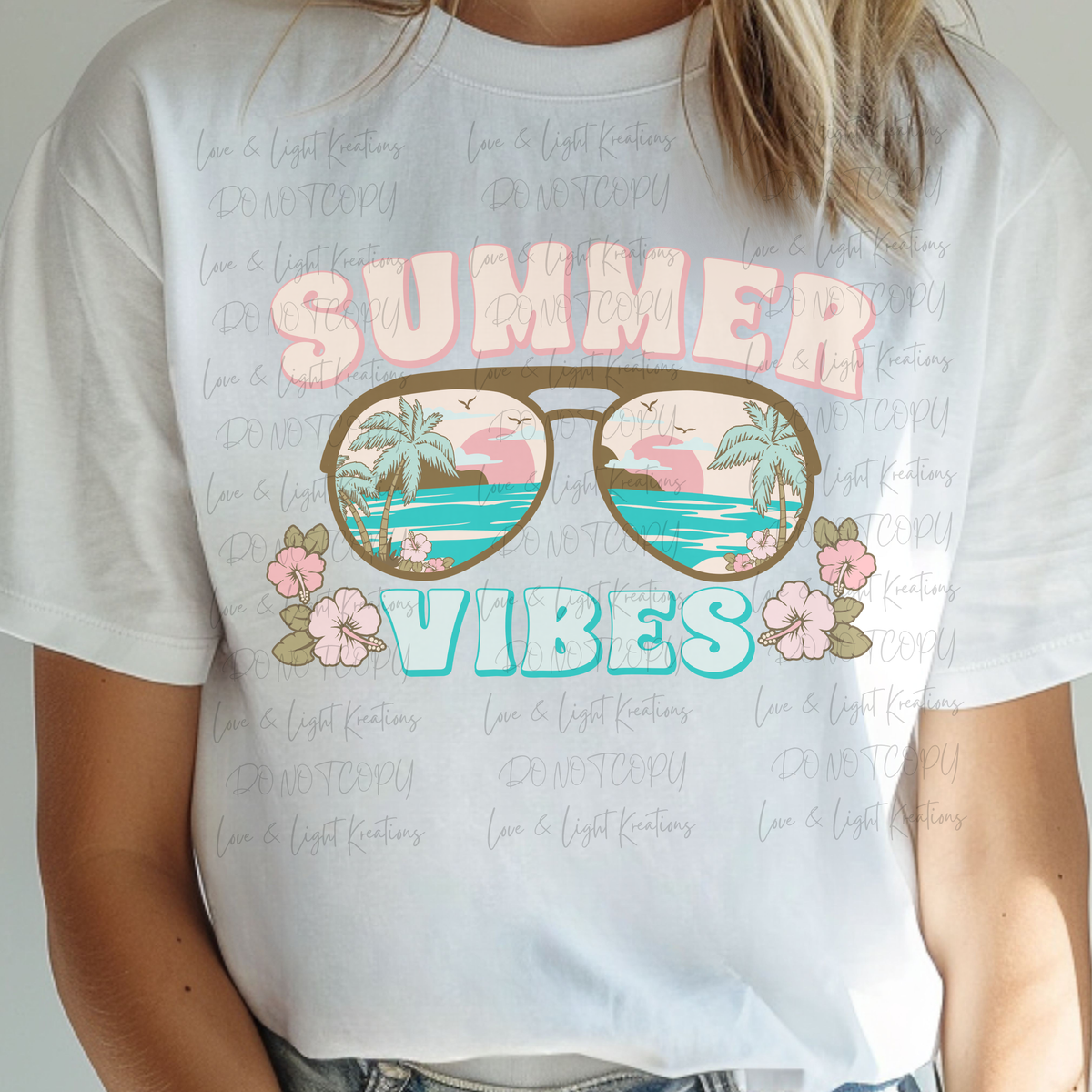 Summer Vibes with Beach Scene in Glasses