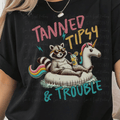 Tanned Tipsy and Trouble Racoon and Unicorn Float