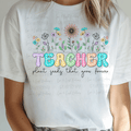 Teacher Plant Seeds that Grow Forever with Polka Dot Bright Color Letters and Flowers