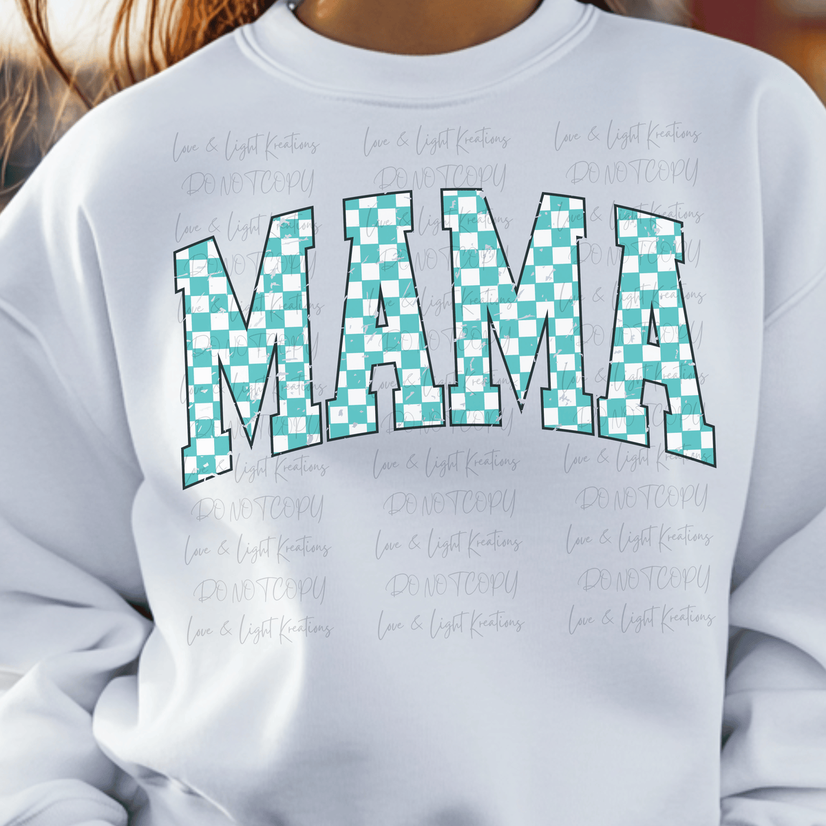 Teal Checkered Mama