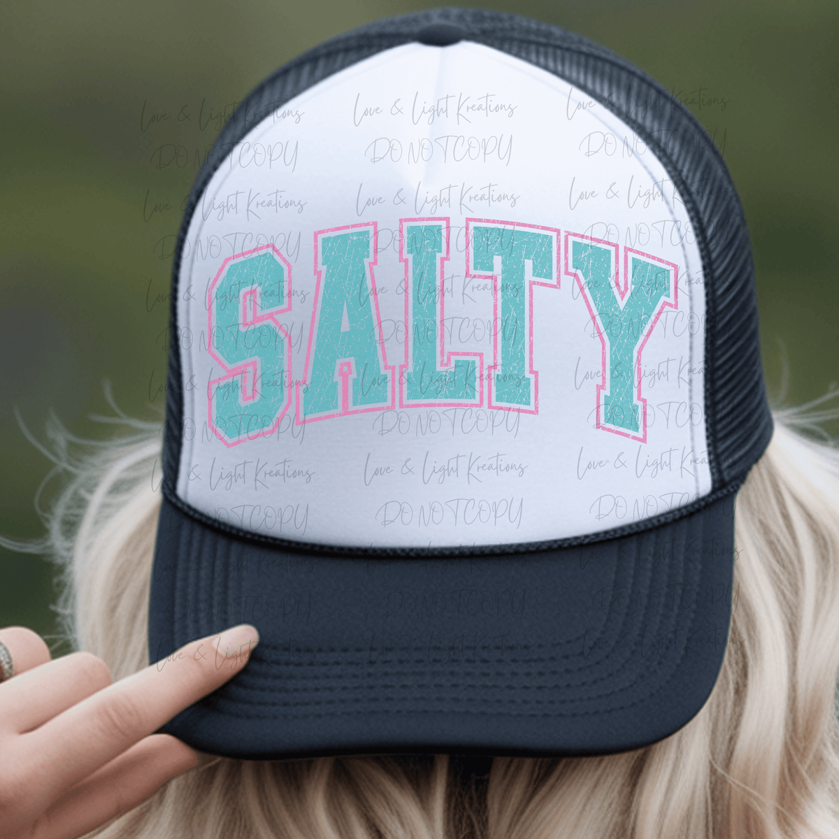 Teal and Pink Distressed Salty