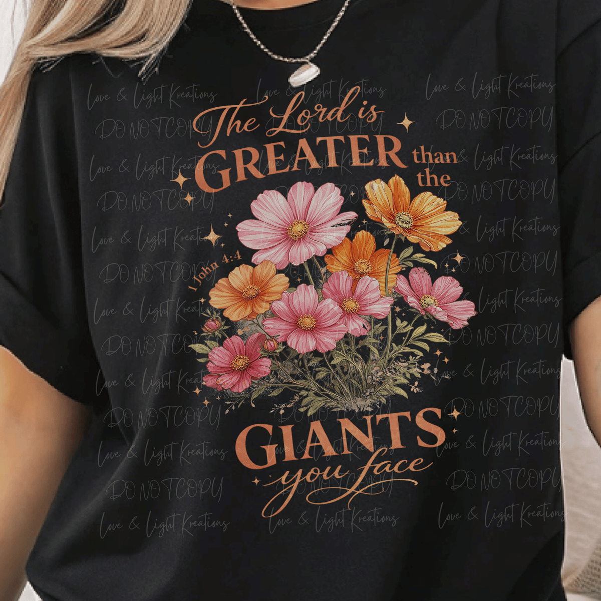 The Lord is Greater than the Giants You Face with Spring Flowers