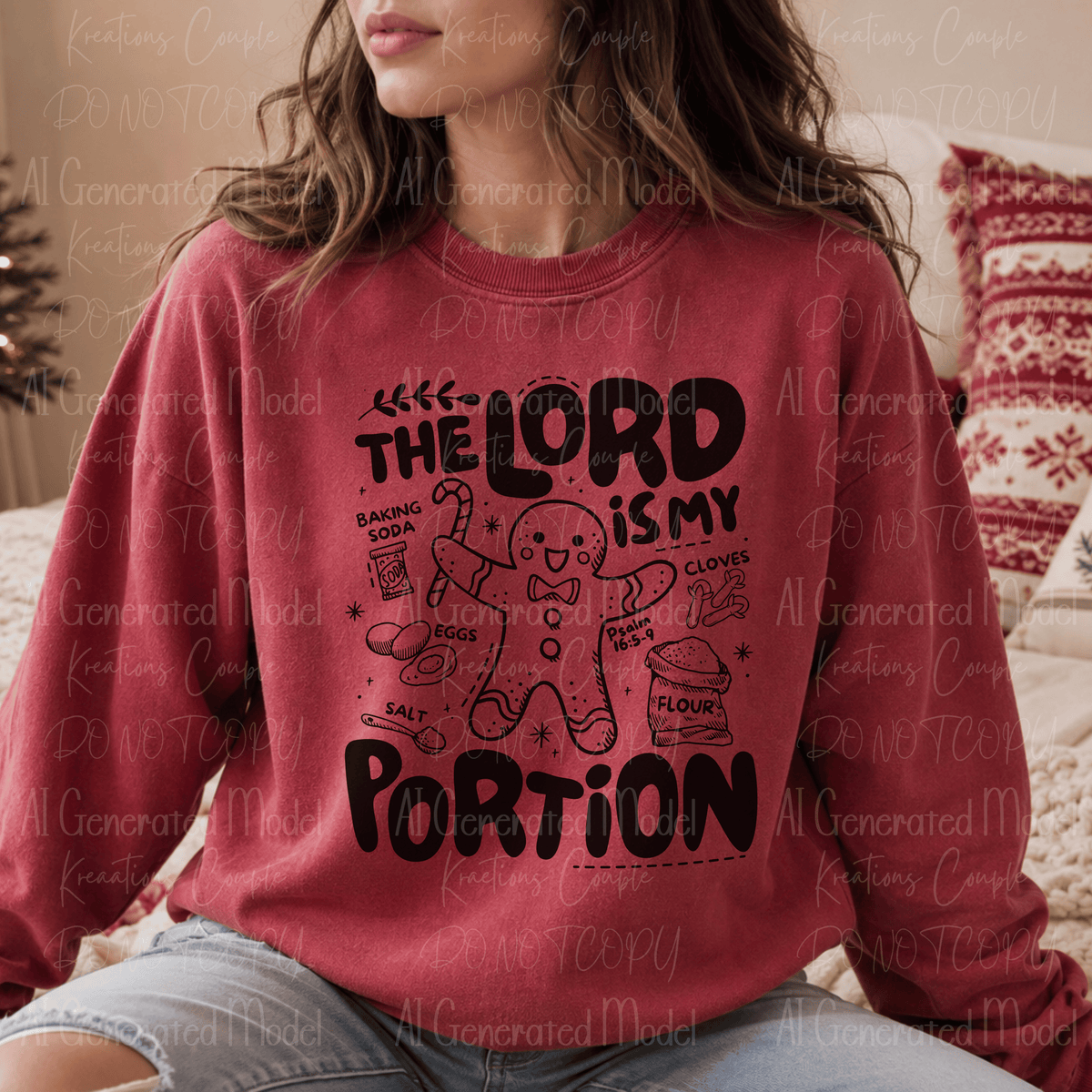 The Lord is My Portion Gingerbread Black