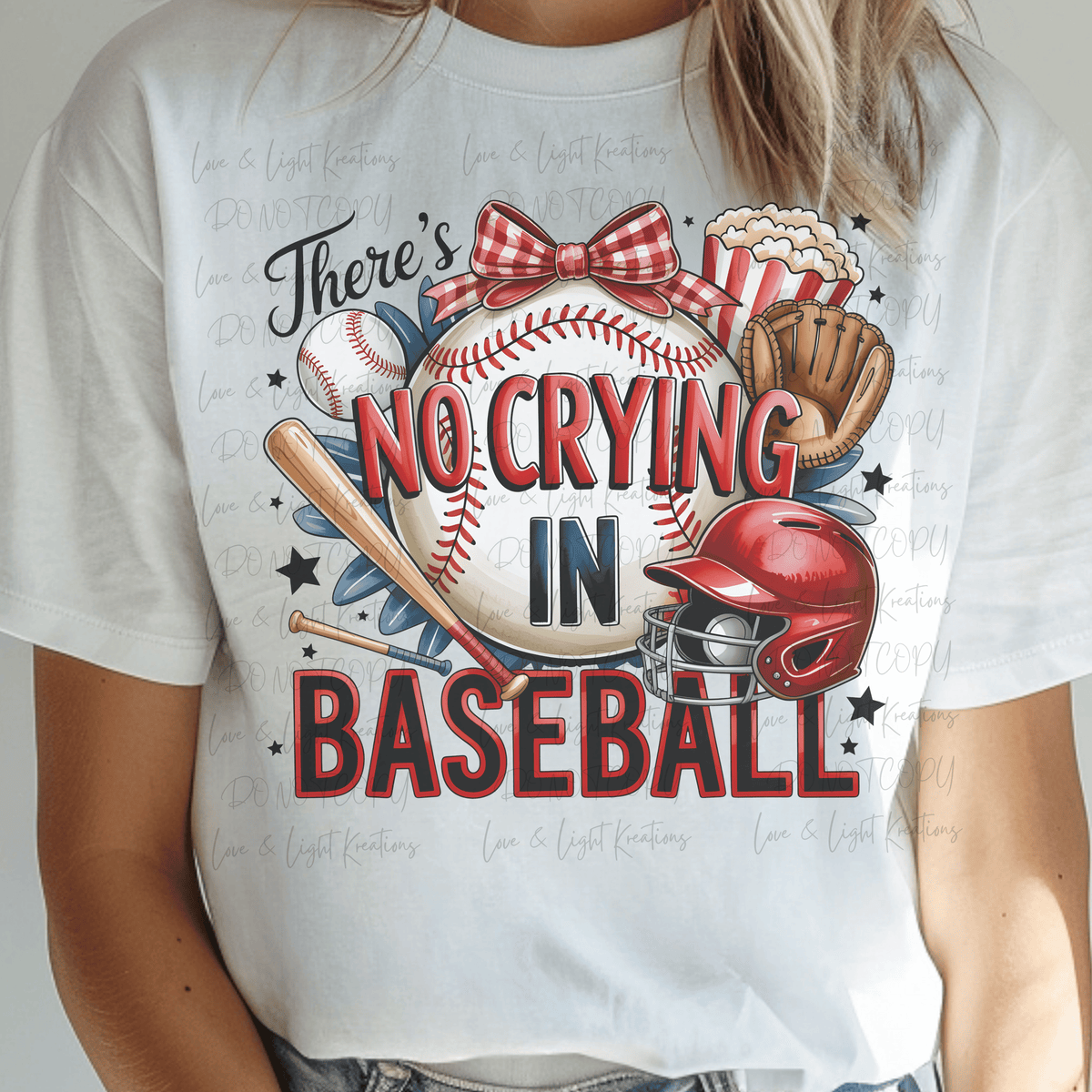 There's No Crying in Baseball with Baseball Items with Bow