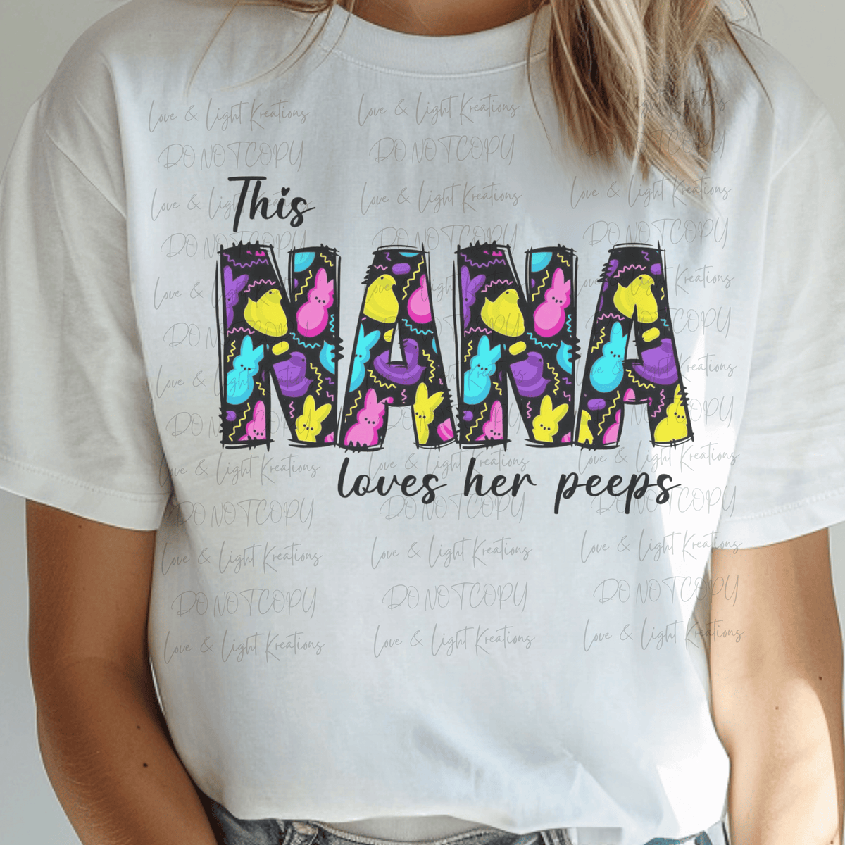 This Nana Loves Her Peeps Bight Colored Easter Marshmallows