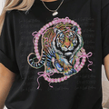 Tiger with Pink Beads and Bows