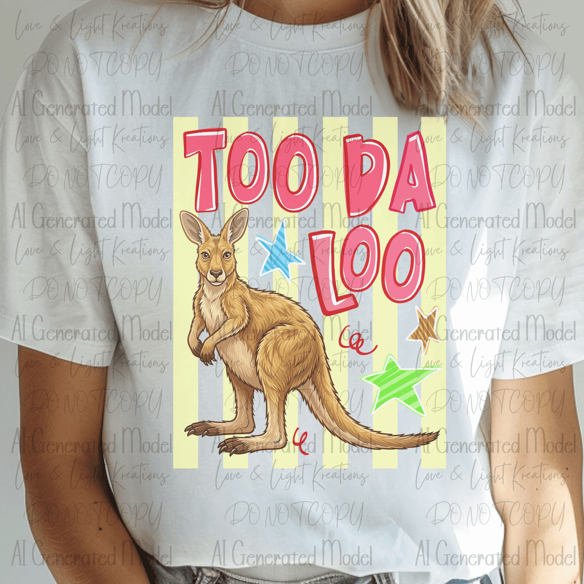 Too Da Loo Front Kangaroo and Yellow Stripes