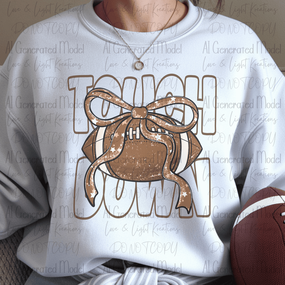 Touchdown Star Coquette Football Bow