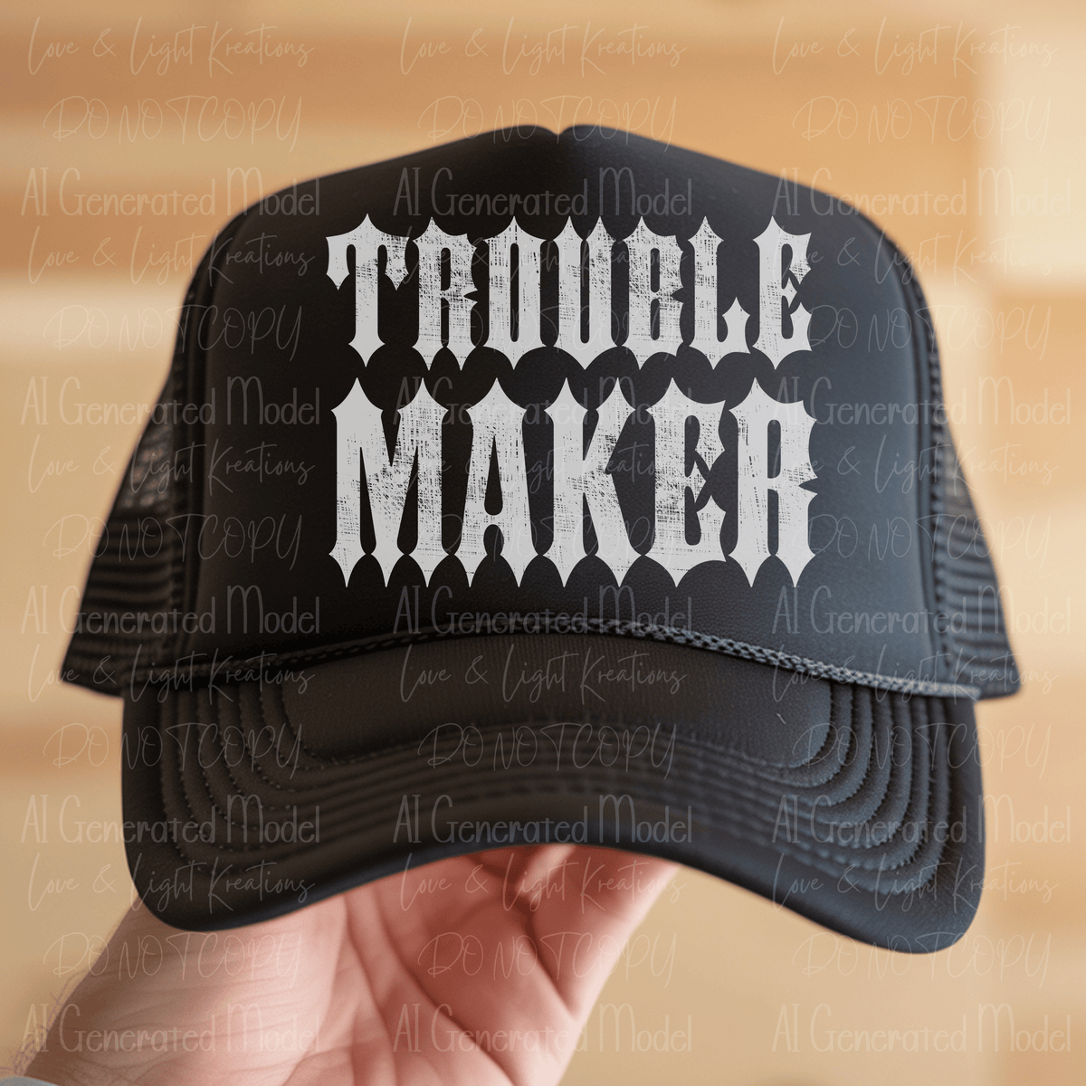 Trouble Makers Distressed Gothic White