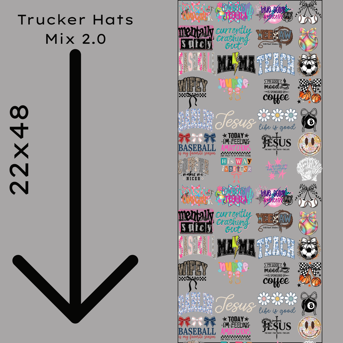 Truck Hat Mix 2.0 Gang Sheet