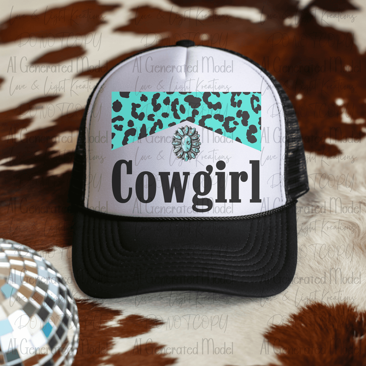 Turquoise Leopard Cowgirl