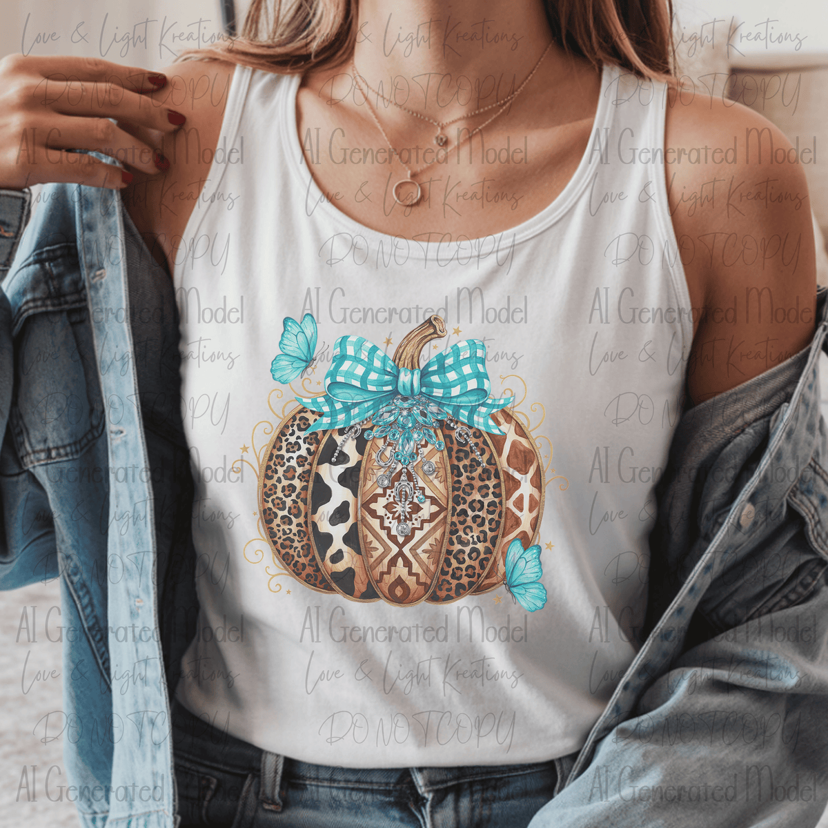 Turquoise Western Fall Pumpkin