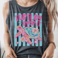 Turtley Over It with Bright Colored Turtle and Blue Stripes