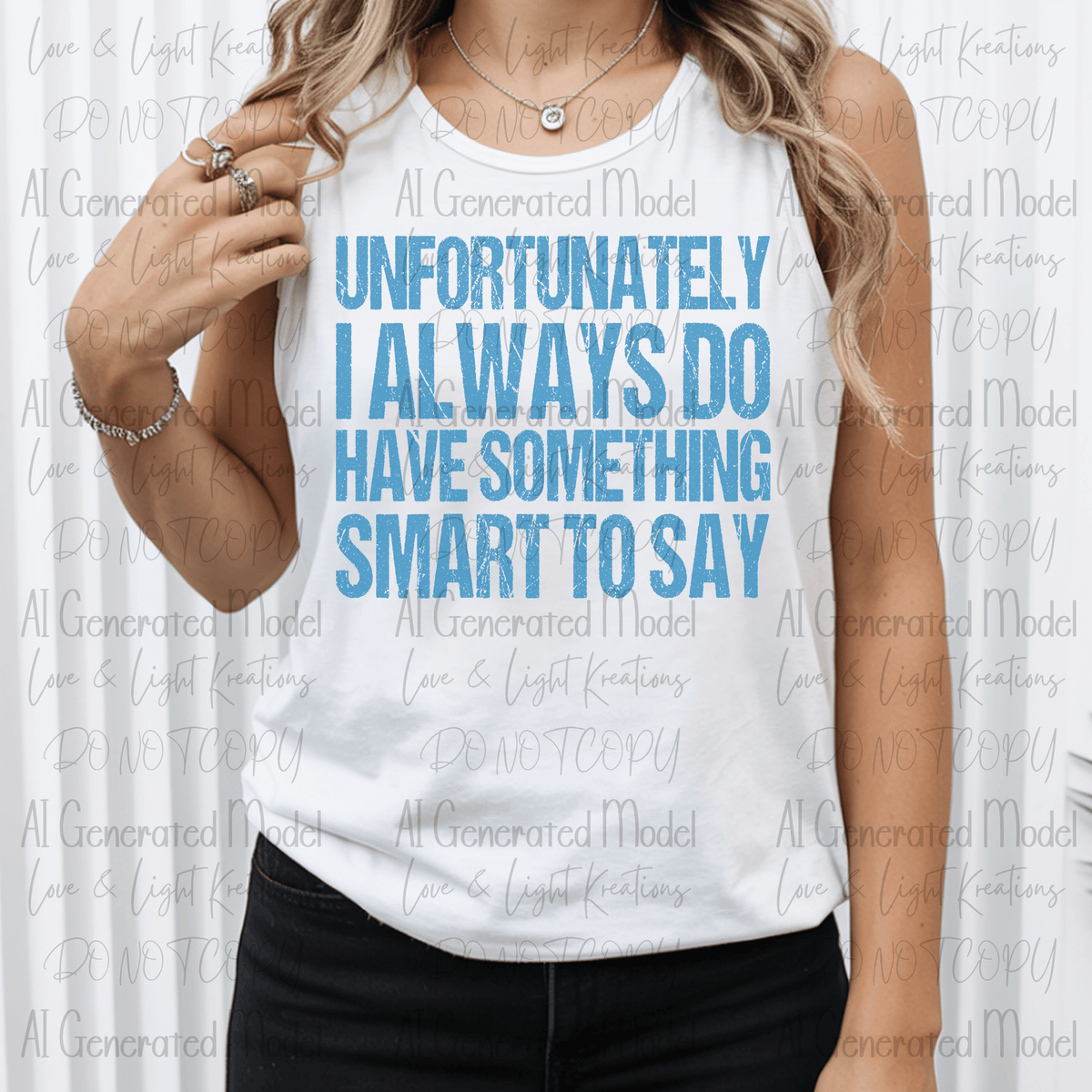 Unfortunately I Always Do Have Something Smart To say Distressed Blue