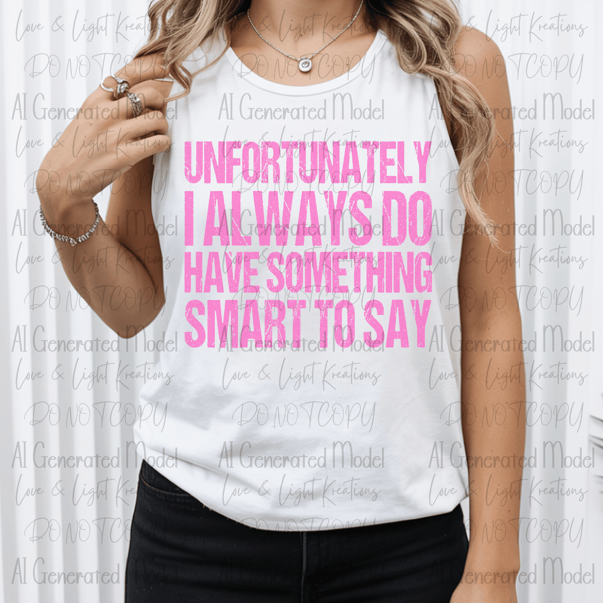 Unfortunately I Always Do Have Something Smart To say Distressed Pink