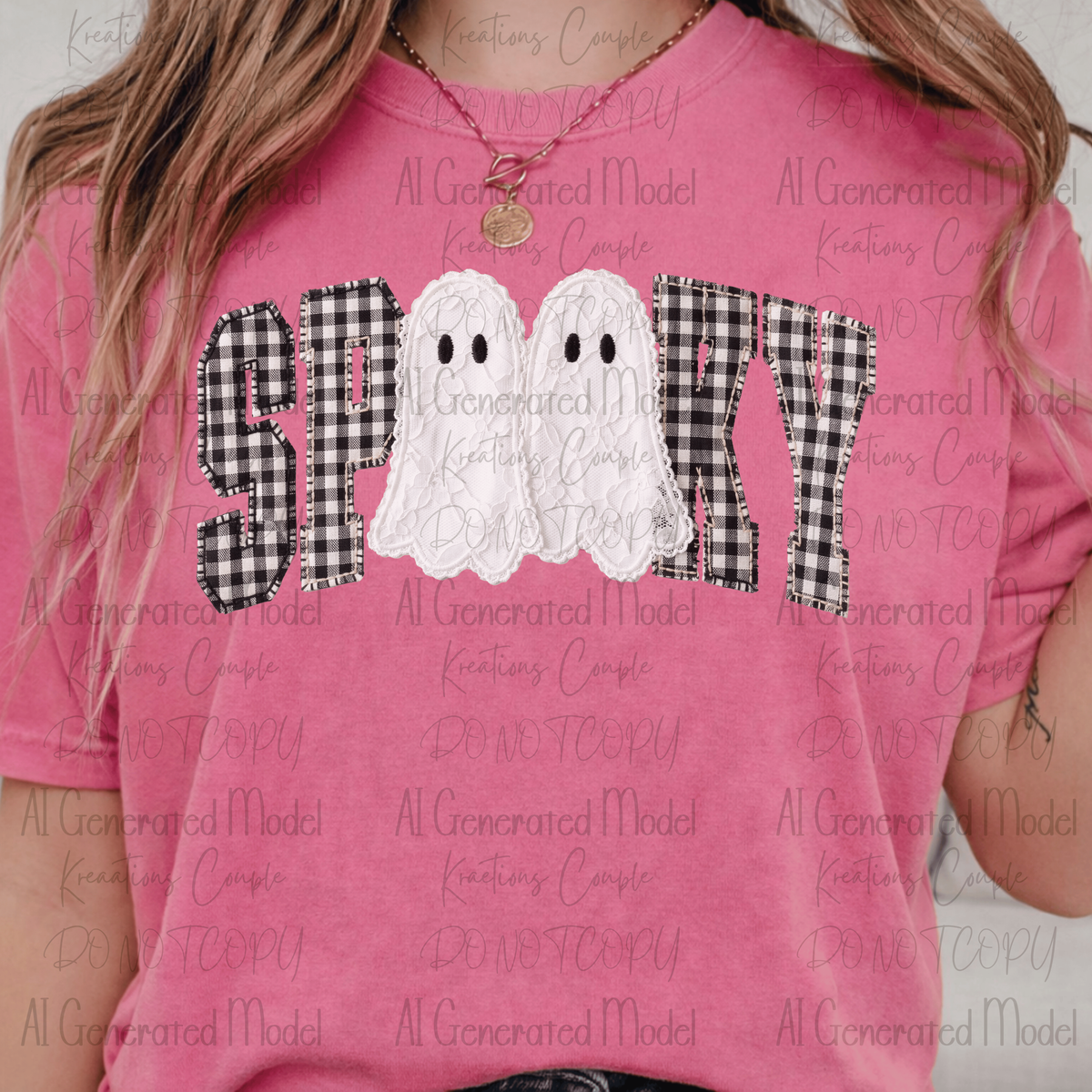 Halloween Gingham Spooky Ghost