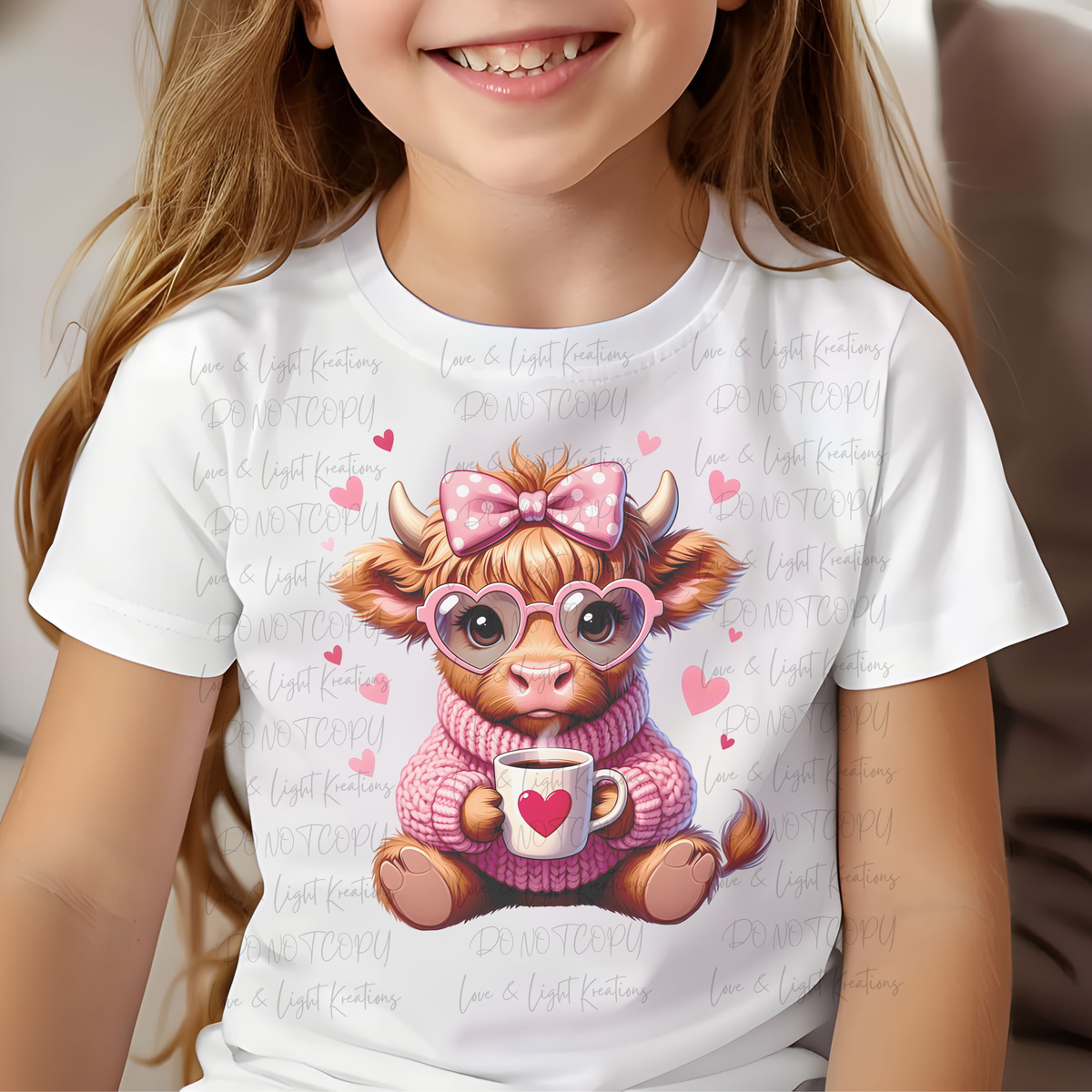 Valentine's Highland Cow in a Sweater