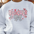 Valentine's Teacher with Black and White Coquette Bow