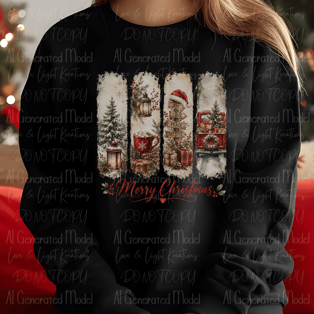 Vintage Merry Christmas Paint Strokes