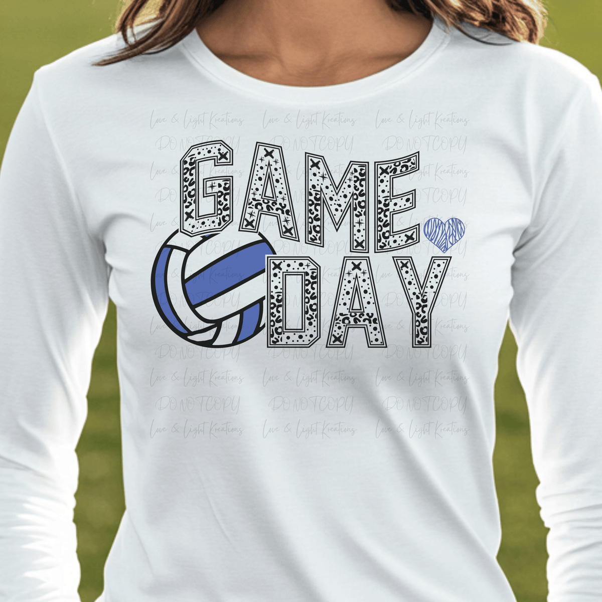 Volleyball Game Day Blue