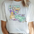 Watercolor Louisiana Outline with Mardi Gras Symbols