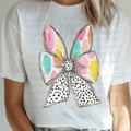 Watercolor Polka Dot Coquette Bow with Easter Bunny Ears