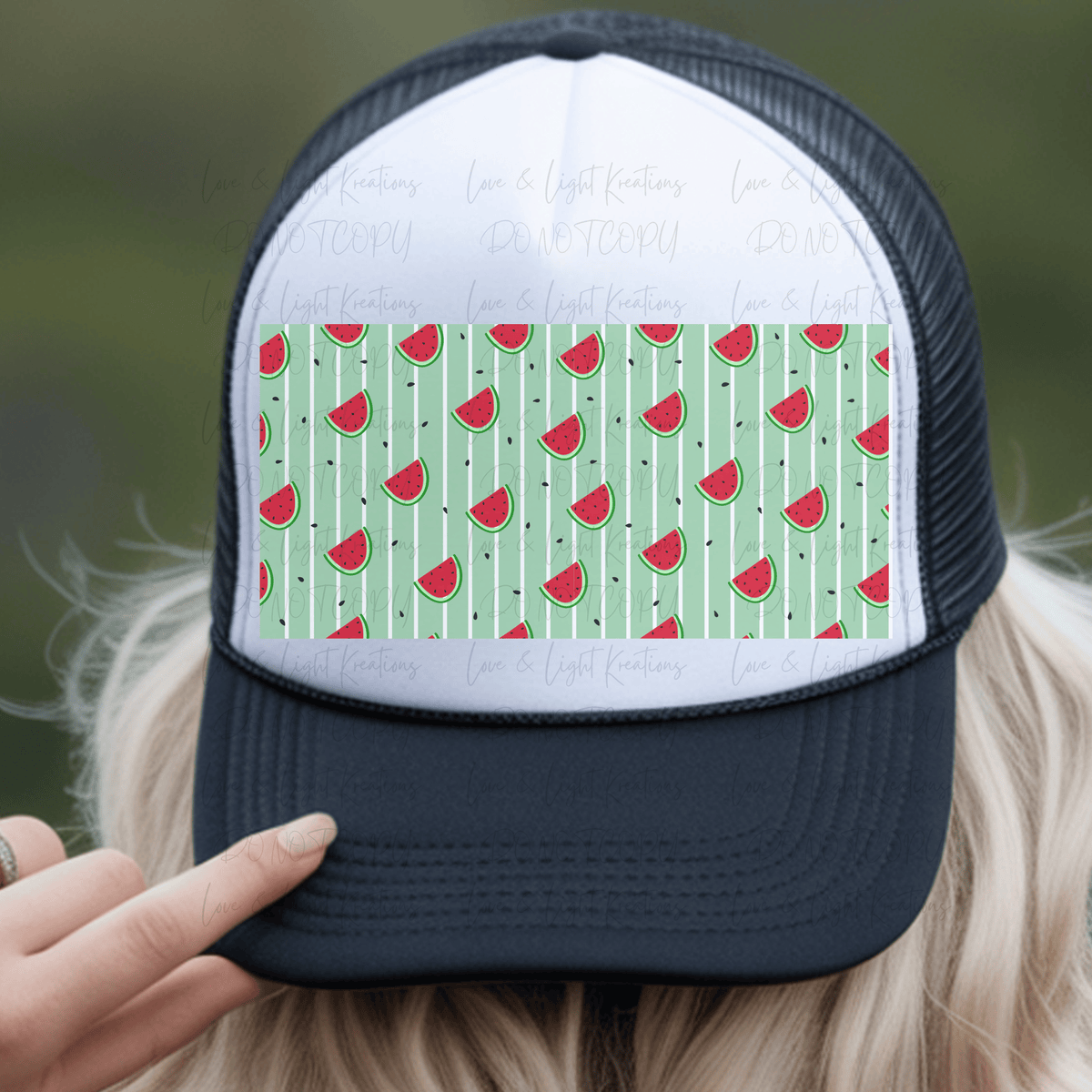 Watermelon with Green Stripe Background
